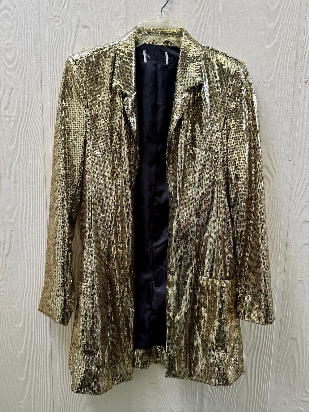 Stylish Gold Sequin Women’s Blazer Jacket - Evening Statement Piece